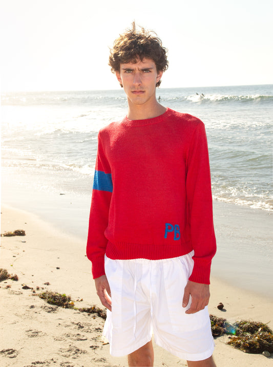 Hand Embroidered Alpaca - Light Weight Varsity Sweater