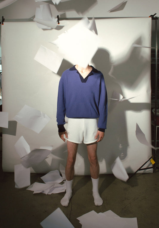 Two Tone Long Sleeve Polo