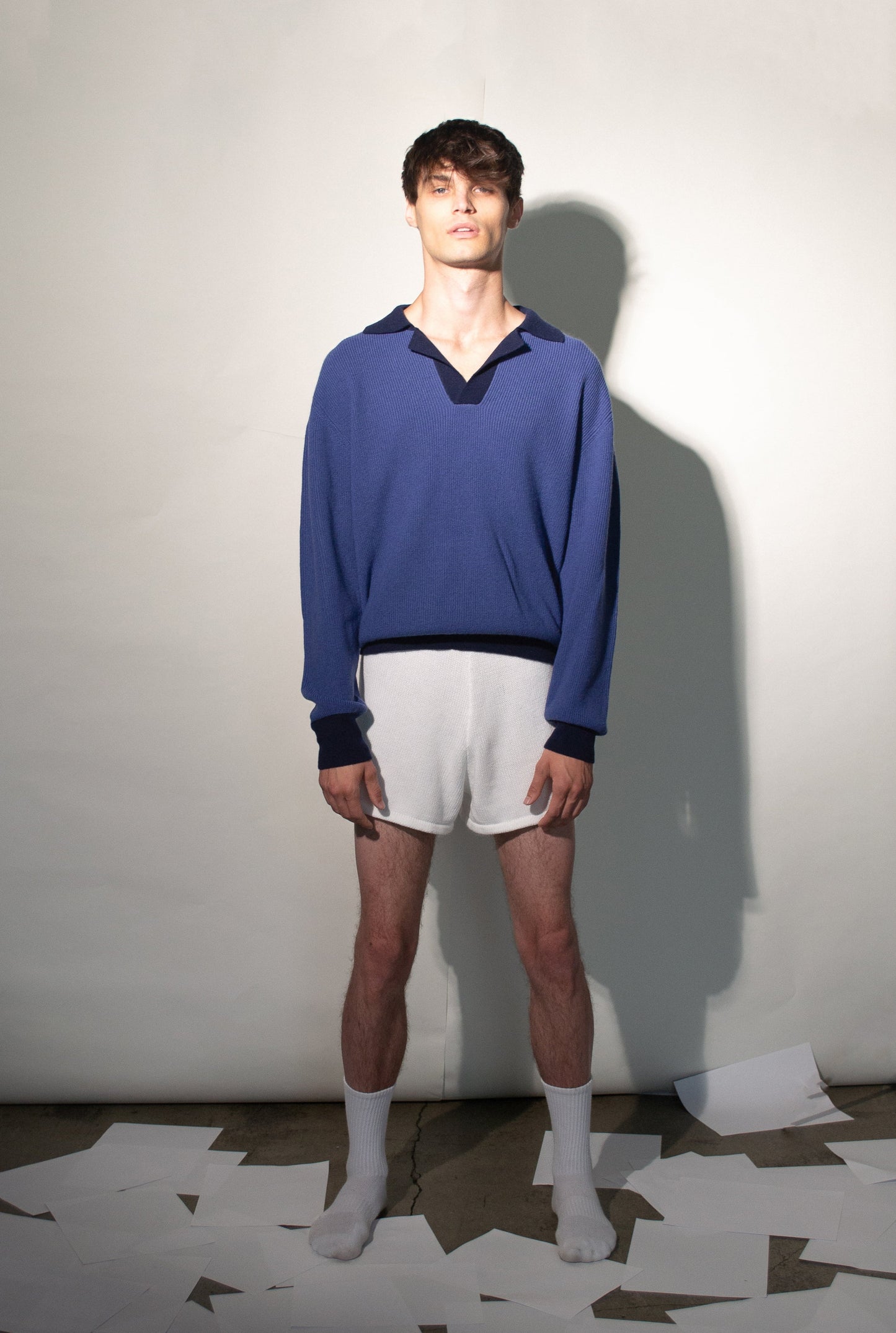 Two Tone Long Sleeve Polo